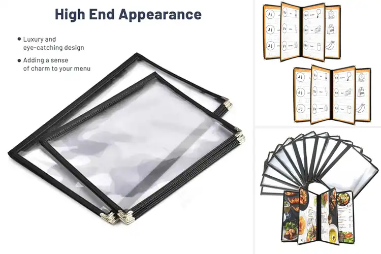 Detailed view of Best 8-View Menu Covers for Style & Durability